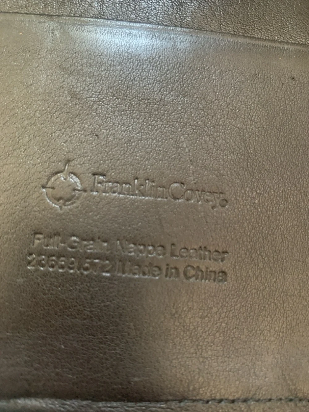 Franklin Covey Napa Leather Travel Pouch.  *Flaw shown in pictures.